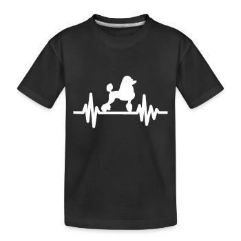 Pudel Herzschlag Hunde Schäferhund Hund Geschenk - Kinder Premium Bio T-Shirt - Schwarz - Vorne