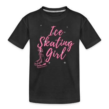 Schlittschuhlaufen, Schlittschuhlaufen - Kinder Premium Bio T-Shirt - Schwarz - Vorne