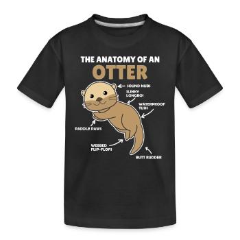 süße Otter Erklärung Anatomy of an Otter - Kinder Premium Bio T-Shirt - Schwarz - Vorne