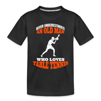 Tischtennis Outfit Vater Spruch Pingpong Großvater - Kinder Premium Bio T-Shirt - Schwarz - Vorne