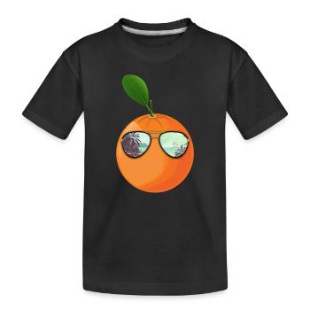 Orange Avec lunettes de soleil Cadeau - T-shirt bio Premium Enfant - noir - Devant