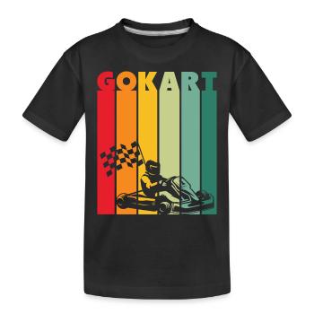 GoKart Vintage Style - Kids' Premium Organic T-Shirt - black - Front