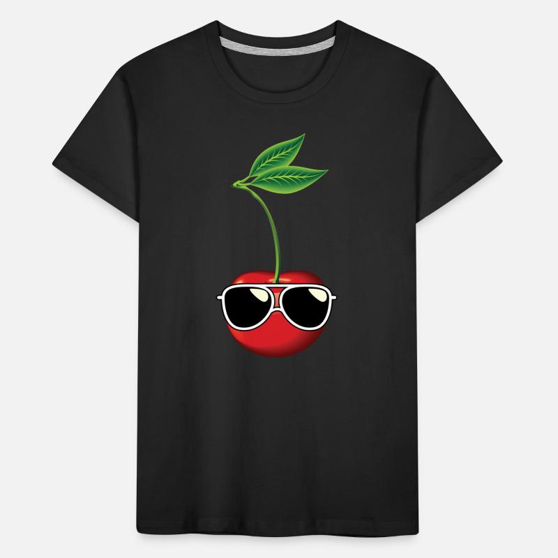 Kirsche Mit Sonnenbrille Geschenk Kinder Premium Bio T-Shirt