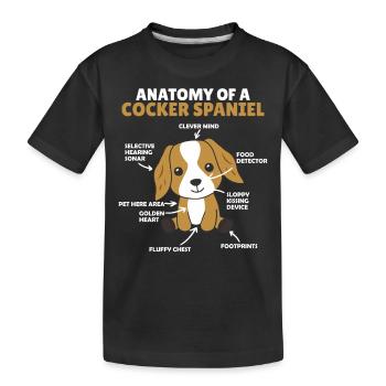 Anatomie d’un cocker Spaniel chien mignon chiot - T-shirt bio Premium Enfant - noir - Devant