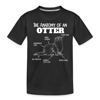 süße Otter Erklärung Anatomy of an Otter - Kinder Premium Bio T-Shirt - Schwarz - Vorne