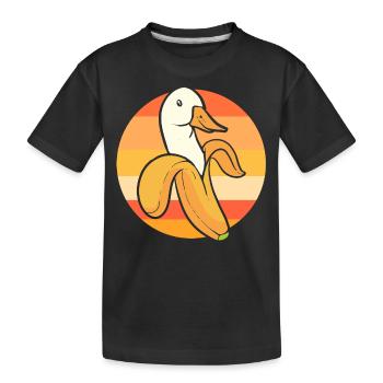 Fruchtige Bananen Bananenente - Kinder Premium Bio T-Shirt - Schwarz - Vorne