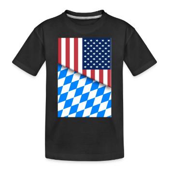 USA Bavière Drapeau bavarois Double citoyen Américain - T-shirt bio Premium Enfant - noir - Devant