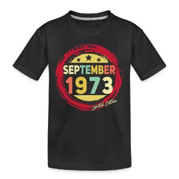 Né en septembre 1973 Vintage - T-shirt bio Premium Enfant - noir - Devant
