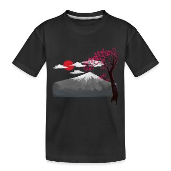 Asien China Japan Berg Chinesisch Wildnis Berg - Kinder Premium Bio T-Shirt - Schwarz - Vorne