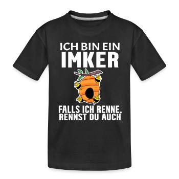 Bienen Imker Biene - Kinder Premium Bio T-Shirt - Schwarz - Vorne