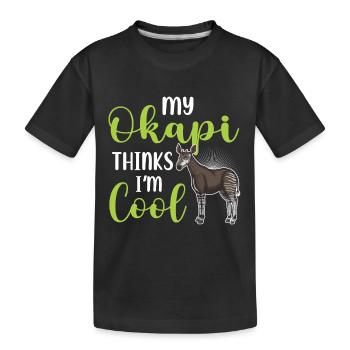Okapi Giraffe Afrika Safari Zebra Wildnis Tiere - Kinder Premium Bio T-Shirt - Schwarz - Vorne