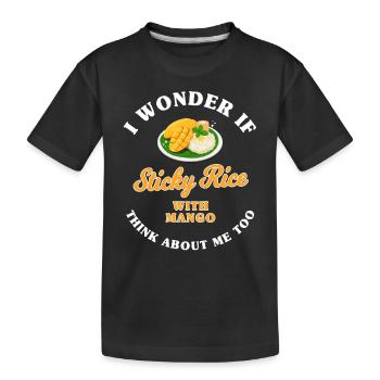 Klebreis Mit Mango Geschenk - Kinder Premium Bio T-Shirt - Schwarz - Vorne