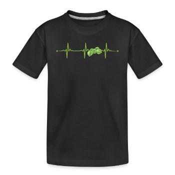 Brussels sprouts heartbeat gift - Kids' Premium Organic T-Shirt - black - Front
