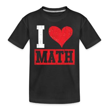 Ich Liebe Mathe Herz Mathematik - Kinder Premium Bio T-Shirt - Schwarz - Vorne