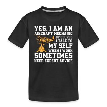 Mécanicien d’avion cadeau expert - T-shirt bio Premium Enfant - noir - Devant