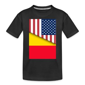 Usa Belgique Drapeau Belge Double Citoyen Américain - T-shirt bio Premium Enfant - noir - Devant