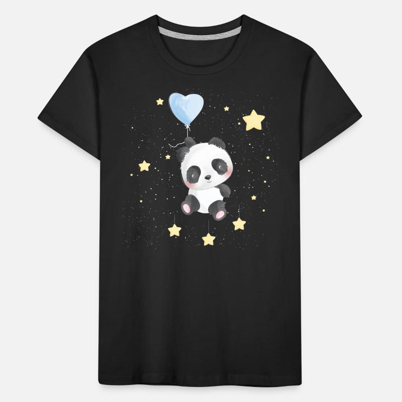 Space Panda mit Sternen Kinder Premium Bio T-Shirt
