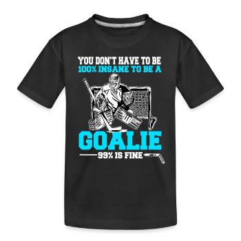 Eishockey Goalie - Kinder Premium Bio T-Shirt - Schwarz - Vorne