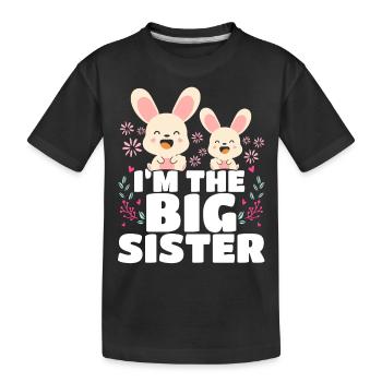Je suis La Grande Sœur Big Sis - T-shirt bio Premium Enfant - noir - Devant