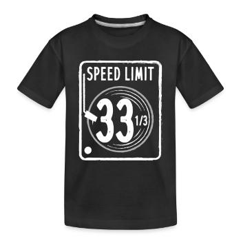 Speed Limit 33 1/3 RPM Retro Music LP Schallplatte - Kinder Premium Bio T-Shirt - Schwarz - Vorne