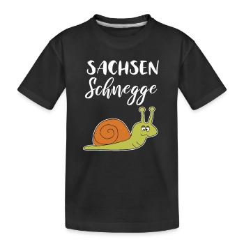 Sachsenschnegge Sächischer Dialekt - Kinder Premium Bio T-Shirt - Schwarz - Vorne
