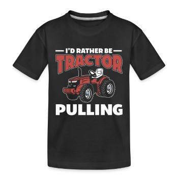 Traktor Pulling Trecker Trekker Bauer Landwirt - Kinder Premium Bio T-Shirt - Schwarz - Vorne