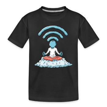 Nerd WiFi Computer - Kids' Premium Organic T-Shirt - black - Front