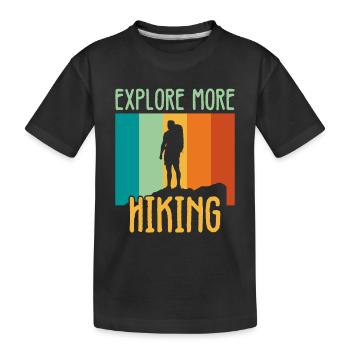 Explore more hiking - Kinder Premium Bio T-Shirt - Schwarz - Vorne
