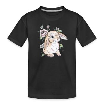 Holland lop - Kids' Premium Organic T-Shirt - black - Front