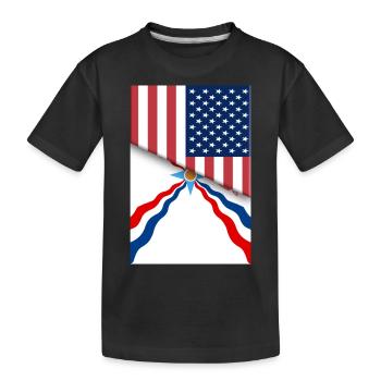 USA Assyrie Drapeau Assyrien Double Citoyen Américain - T-shirt bio Premium Enfant - noir - Devant
