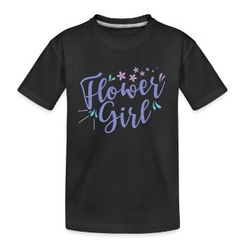 Flower Girl Marriage Bride Flowers Wedding - Kids' Premium Organic T-Shirt - black - Front