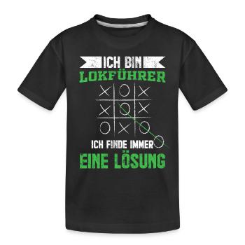 Lokführer - Kinder Premium Bio T-Shirt - Schwarz - Vorne