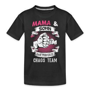 Mama Sohn Familie Geschenk - Kinder Premium Bio T-Shirt - Schwarz - Vorne