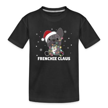 Français Bulldog Noël Jeu de mots Frenchie Claus - T-shirt bio Premium Enfant - noir - Devant