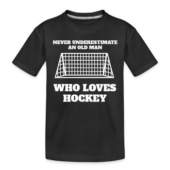 Hockey Dad Eishockeyteam Vater Eishockey Mann - Kinder Premium Bio T-Shirt - Schwarz - Vorne