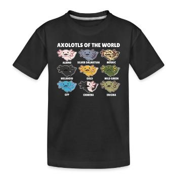 Axolotls aus der Welt süße Tiere Axolotl Arten - Kinder Premium Bio T-Shirt - Schwarz - Vorne