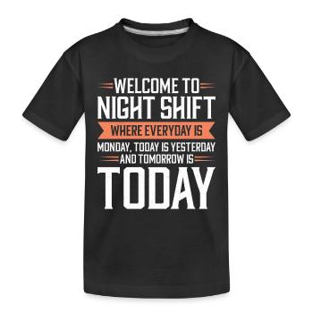 Travail de nuit Travail posté Travailleurs postés - T-shirt bio Premium Enfant - noir - Devant