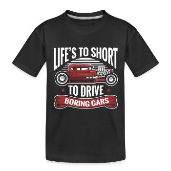 Hot Rod Hot Rods Muscle Car Hotrod Mechaniker Auto - Kinder Premium Bio T-Shirt - Schwarz - Vorne