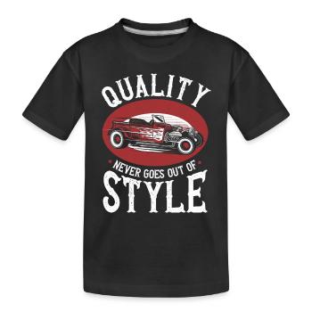 Hot Rod Hot Rods Muscle Car Hotrod Mechaniker Auto - Kinder Premium Bio T-Shirt - Schwarz - Vorne