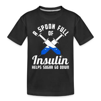Insuline diabétique Diabète Guerrier Sensibilisation - T-shirt bio Premium Enfant - noir - Devant