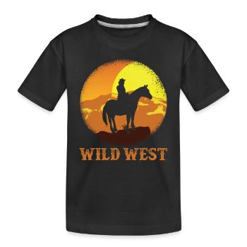 Wild West Cowboy - Kinder Premium Bio T-Shirt - Schwarz - Vorne