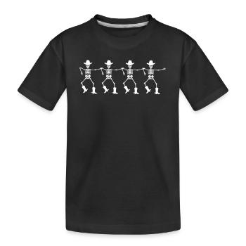 Line Dance Skeletons - Kids' Premium Organic T-Shirt - black - Front