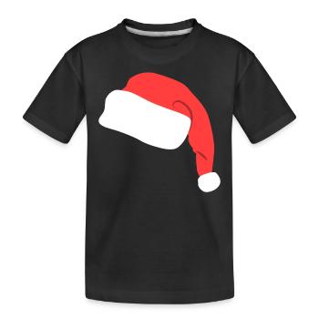 Lustige Nikolaus Mütze - Kinder Premium Bio T-Shirt - Schwarz - Vorne