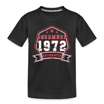 Born in December 1972 Retro - Kids' Premium Organic T-Shirt - black - Front