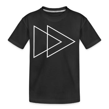 Doppel Dreieck Weiss - Kinder Premium Bio T-Shirt - Schwarz - Vorne