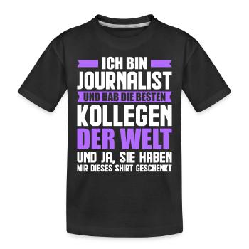 Journalist Journalismus Reporter Zeitung - Kinder Premium Bio T-Shirt - Schwarz - Vorne