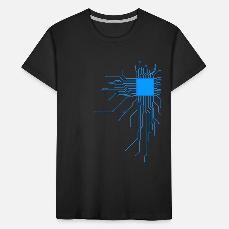 platine blau computer pc Admin Core cpu Nerd code Kinder Premium Bio T-Shirt