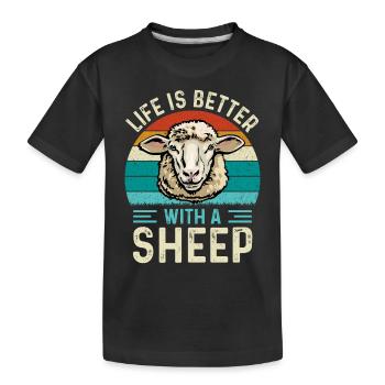 Drôle de mouton, des moutons pas seulement pour les bergers - T-shirt bio Premium Enfant - noir - Devant