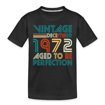 Born December 1972 Retro - Kids' Premium Organic T-Shirt - black - Front