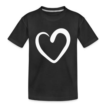 Cœur Blanc - T-shirt bio Premium Enfant - noir - Devant
